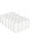 HotStar Pillar Wax Cylindrical Candles Duration 12 Hours d45 h90 mm White Color Set of 24 Pieces