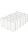 HotStar Pillar Wax Cylindrical Candles Duration 12 Hours d45 h90 mm White Color Set of 24 Pieces