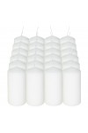 HotStar Pillar Wax Cylindrical Candles Duration 12 Hours d45 h90 mm White Color Set of 24 Pieces