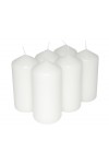 HotStar Pillar Wax Cylindrical Candles Duration 30 Hours d60 h120 mm White Color Set of 6 Pieces