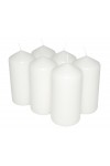 HotStar Candele Cilindriche Cera a Colonna Durata 30 Ore d60 h120 mm Colore Bianco Set di 6 Pezzi Antigoccia