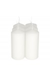 HotStar Pillar Wax Cylindrical Candles Duration 30 Hours d60 h120 mm White Color Set of 6 Pieces