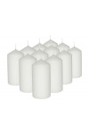 HotStar Pillar Wax Cylindrical Candles Duration 30 Hours d60 h120 mm White Color Set of 12 Pieces