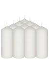 HotStar Pillar Wax Cylindrical Candles Duration 54 Hours d60 h165 mm White Color Set of 10 Pieces