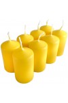 HotStar Pillar Wax Cylindrical Candles Duration 7 Hours d40 h70 mm YELLOW Color Set of 8 Pieces