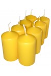 HotStar Pillar Wax Cylindrical Candles Duration 7 Hours d40 h70 mm YELLOW Color Set of 8 Pieces