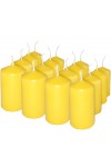 HotStar Pillar Wax Cylindrical Candles Duration 7 Hours d40 h70 mm Yellow Color Set of 16 Pieces