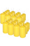 HotStar Pillar Wax Cylindrical Candles Duration 7 Hours d40 h70 mm Yellow Color Set of 32 Pieces