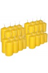 HotStar Professional Candele Cilindriche Moccoli Cera a Colonna Durata 7 Ore d40 h70 mm Colore Giallo Set di 32 Pezzi Antigoccia