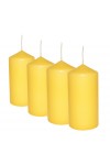 HotStar Pillar Wax Cylindrical Candles Duration 30 Hours d60 h120 mm Yellow Color Set of 4 Pieces