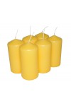 HotStar Pillar Wax Cylindrical Candles Duration 30 Hours d60 h120 mm YELLOW Color Set of 6 Pieces