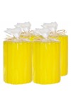 HotStar Candele Cilindriche Cera a Colonna Durata 55 Ore d75 h100 mm Colore Giallo Fluo Set di 4 Pezzi Rigati