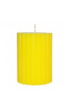 HotStar Candele Cilindriche Cera a Colonna Durata 55 Ore d75 h100 mm Colore Giallo Fluo Set di 4 Pezzi Rigati