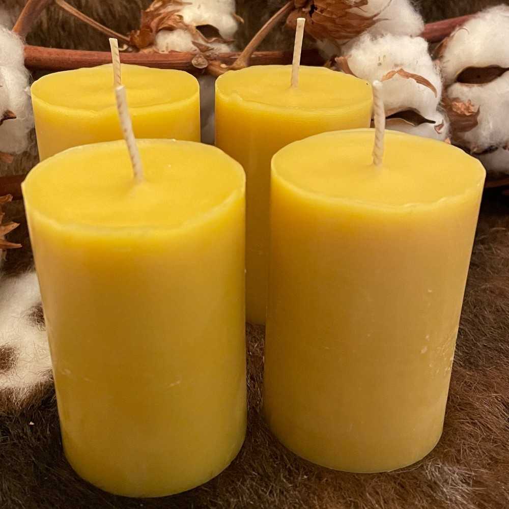 HotStar 4Pcs Candle in Pure Natural Beeswax 48x75 mm Made in Italy