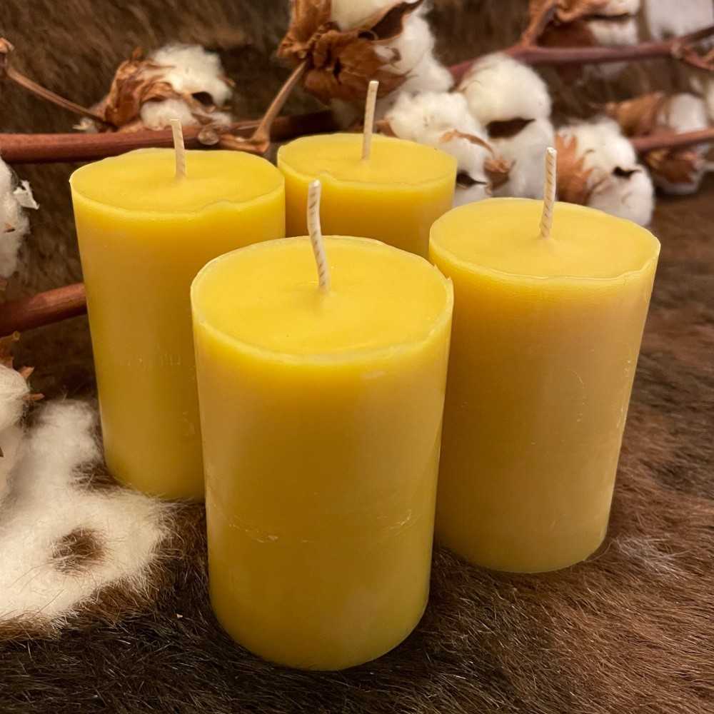 HotStar 4Pcs Candle in Pure Natural Beeswax 48x75 mm Made in Italy