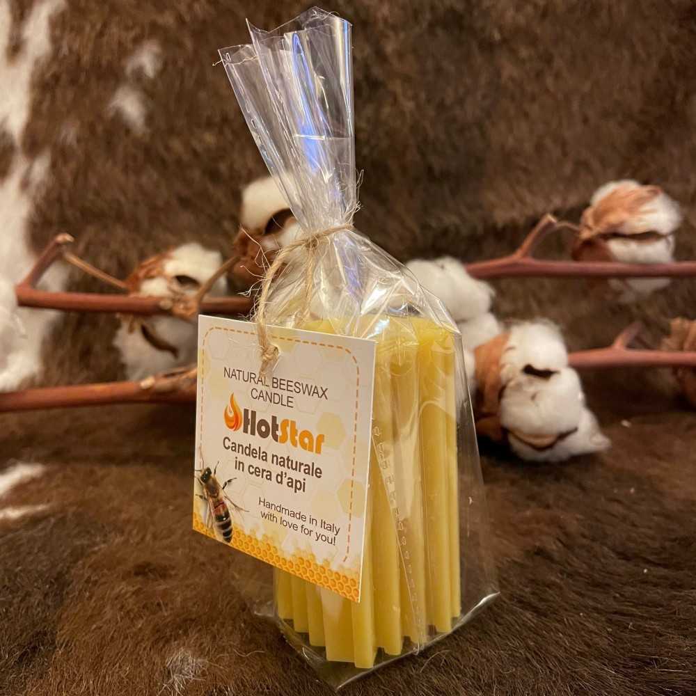 HotStar Candle in Pure Natural Beeswax 44x44x75h mm Made in Italy