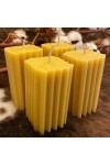 HotStar 4Pcs Candle in Pure Natural Beeswax 44x44x75h mm Made in Italy