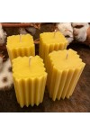 HotStar 4Pcs Candle in Pure Natural Beeswax 44x44x75h mm Made in Italy