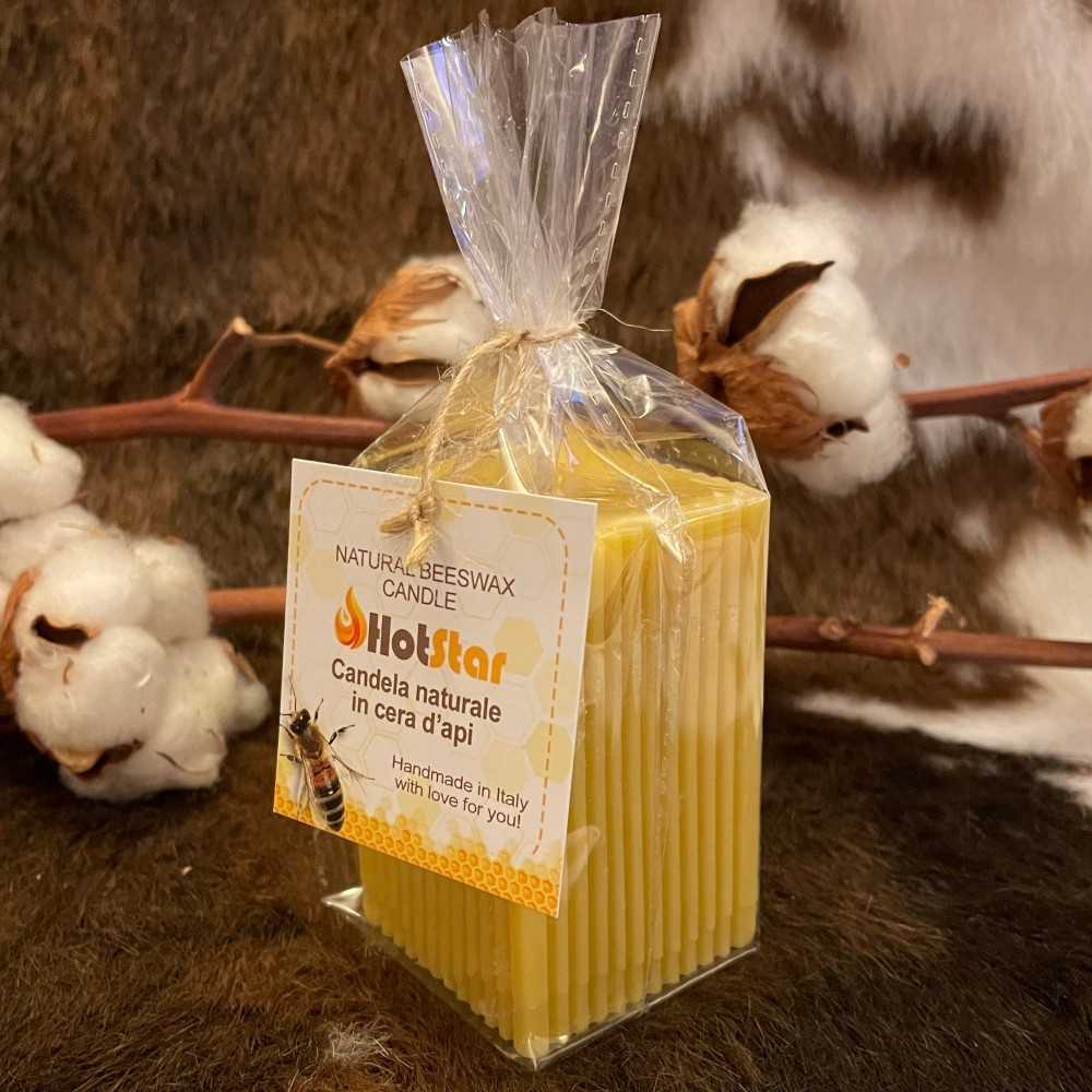 HotStar Candle in Pure Natural Beeswax 50x50x80h mm Made in Italy