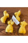 HotStar 4Pcs Candle in Pure Natural Beeswax 45x30x75h mm Woman's body Made in Italy