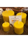 HotStar Set 4Pcs Pillar Candles in Pure Natural Beeswax 4 sizes, Made in Italy