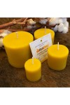 HotStar Set 4Pcs Pillar Candles in Pure Natural Beeswax 4 sizes, Made in Italy