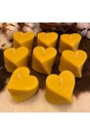 HotStar Set 8Pcs Bee Heart Candles in Pure Natural Beeswax, Made in Italy