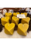 HotStar Set 8Pcs Bee Heart Candles in Pure Natural Beeswax, Made in Italy