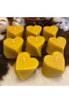 HotStar Set 8Pcs Bee Heart Candles in Pure Natural Beeswax, Made in Italy