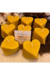 HotStar Set 8Pcs Bee Heart Candles in Pure Natural Beeswax, Made in Italy