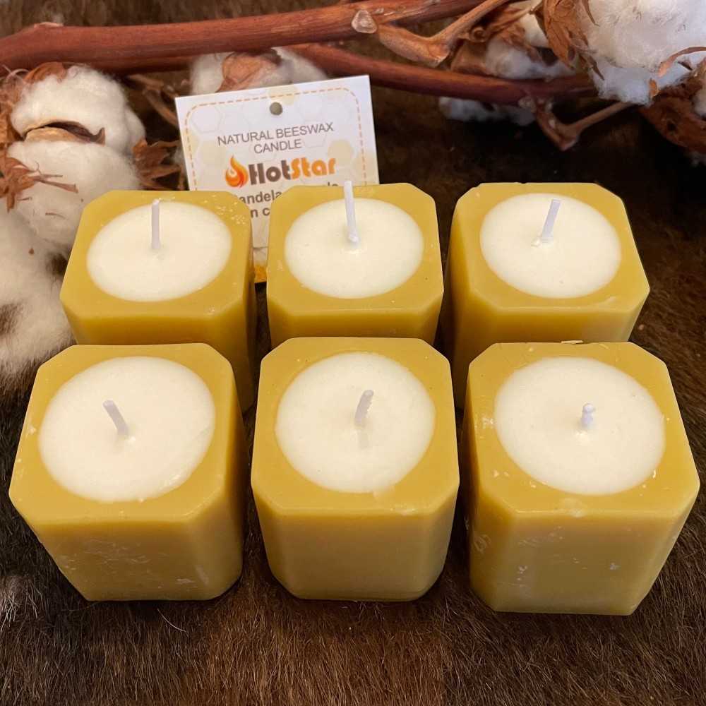 HotStar 6Pcs BeeHappy Neutral Candles Beeswax + Soy Wax