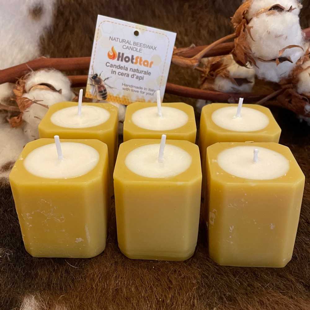 HotStar 6Pcs BeeHappy Neutral Candles Beeswax + Soy Wax