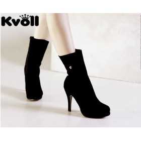 Ankle boots with removable leopard print cuff 11cm Heel/1.5cm Platform Red/Black