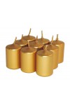 HotStar Unscented Candles Metallic Gold 9Pcs Pillar Duration 6 Hours 35x50 mm