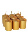 HotStar Unscented Candles Metallic Gold 9Pcs Pillar Duration 6 Hours 35x50 mm