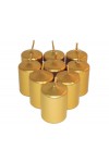 HotStar Unscented Candles Metallic Gold 9Pcs Pillar Duration 6 Hours 35x50 mm