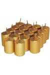 HotStar Unscented Candles Metallic Gold 18 Pcs Pillar Duration 6 Hours 35x50 mm