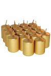 HotStar Unscented Candles Metallic Gold 18 Pcs Pillar Duration 6 Hours 35x50 mm