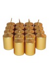 HotStar Unscented Candles Metallic Gold 18 Pcs Pillar Duration 6 Hours 35x50 mm