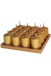 HotStar Unscented Candles Metallic Gold 16 Pcs Pillar Duration 6 Hours 35x50 mm