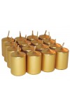 HotStar Unscented Candles Metallic Gold 16 Pcs Pillar Duration 6 Hours 35x50 mm