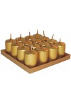 HotStar Unscented Candles Metallic Gold 16 Pcs Pillar Duration 6 Hours 35x50 mm