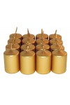 HotStar Unscented Candles Metallic Gold 16 Pcs Pillar Duration 6 Hours 35x50 mm