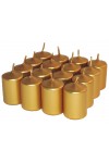 HotStar Unscented Candles Metallic Gold 16 Pcs Pillar Duration 6 Hours 35x50 mm