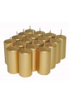 HotStar Unscented Candles Metallic Gold 18 Pcs Pillar Duration 7-8 Hours 35x80 mm