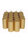 HotStar Unscented Candles Metallic Gold 18 Pcs Pillar Duration 7-8 Hours 35x80 mm