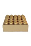 HotStar Unscented Candles Metallic Gold 25 Pcs Pillar Duration 7-8 Hours 35x80 mm