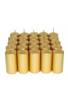 HotStar Unscented Candles Metallic Gold 25 Pcs Pillar Duration 7-8 Hours 35x80 mm