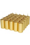 HotStar Unscented Candles Metallic Gold 25 Pcs Pillar Duration 7-8 Hours 35x80 mm