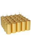 HotStar Unscented Candles Metallic Gold 25 Pcs Pillar Duration 7-8 Hours 35x80 mm